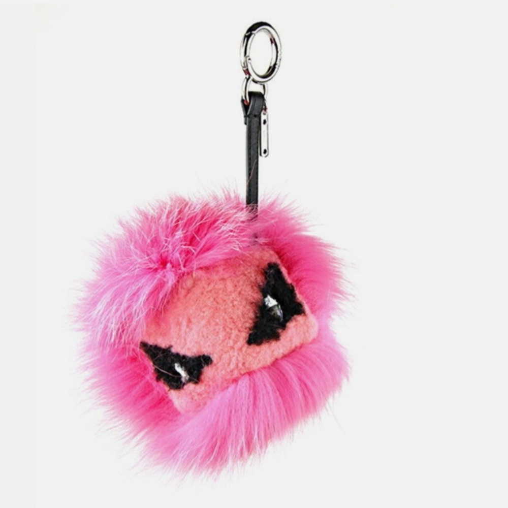 Fendi Keychain Bag Charm Bugs Pink NWT AND BOX